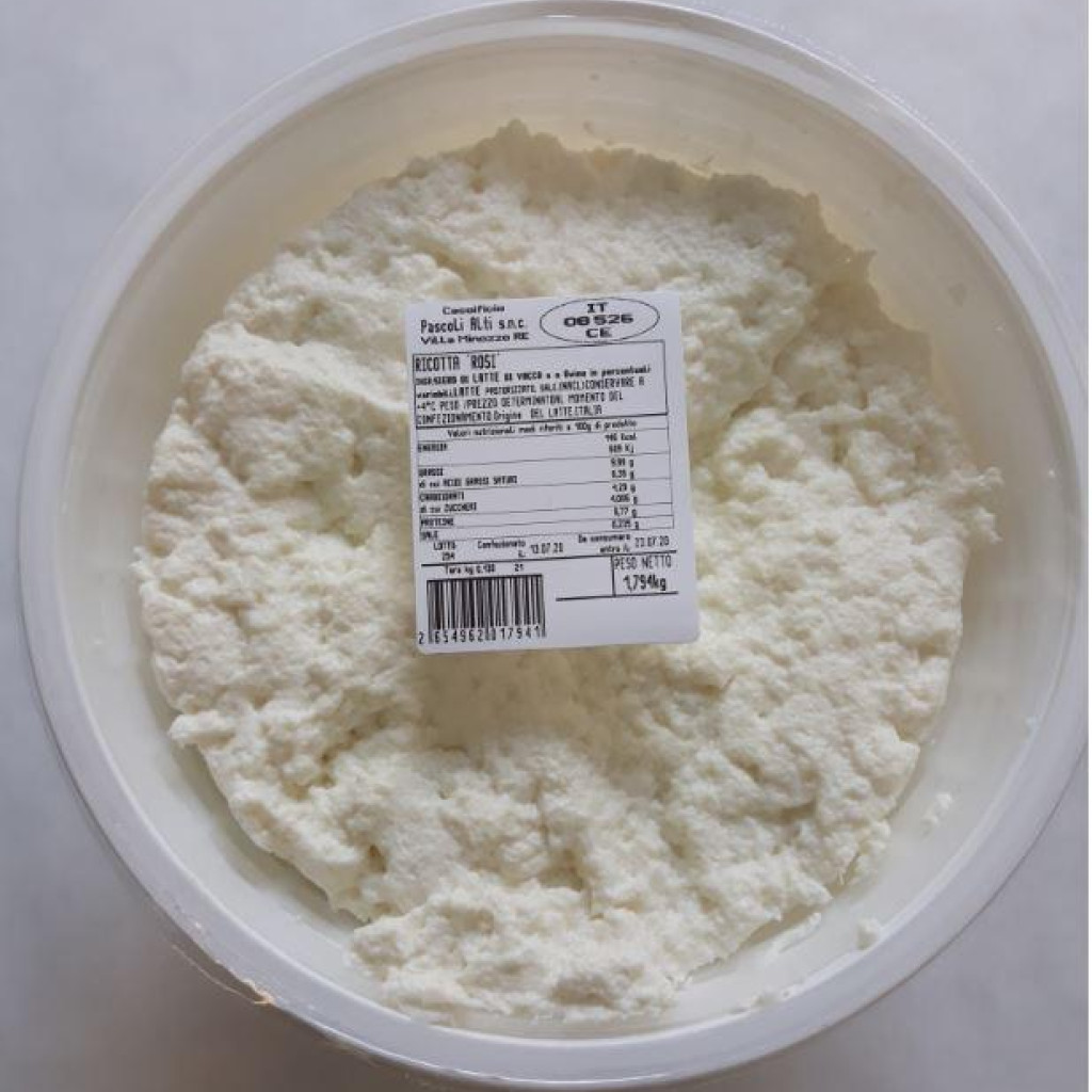 RICOTTA VACCINA ROSI' TERMOSALDATA 1 KG