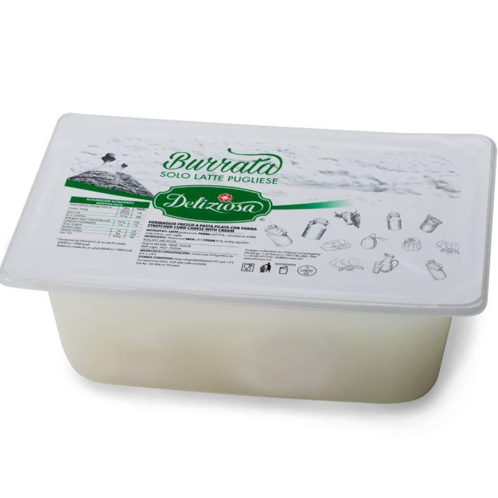 BURRATINA 100 GR IN ACQUA VASC 1 KG DELIZIOSA