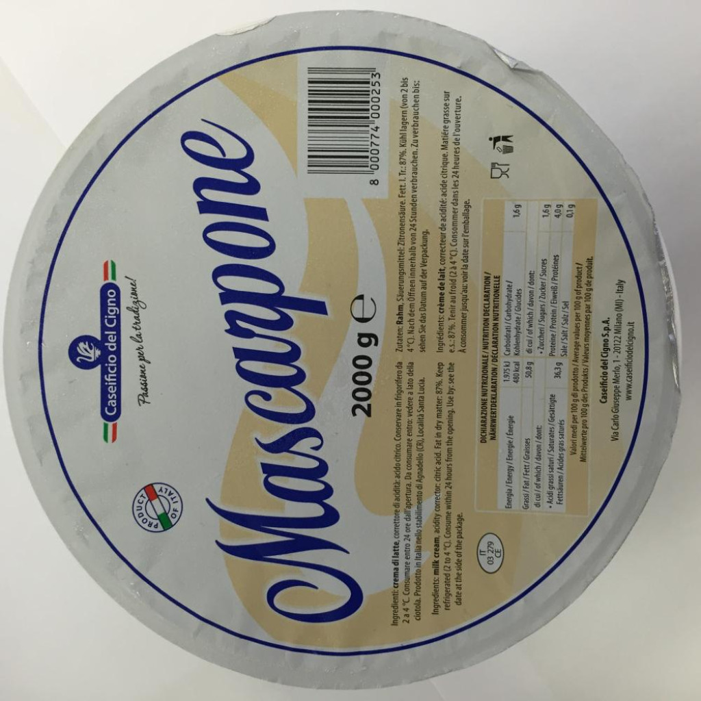 MASCARPONE  CIOTOLA 2 KG CIGNO