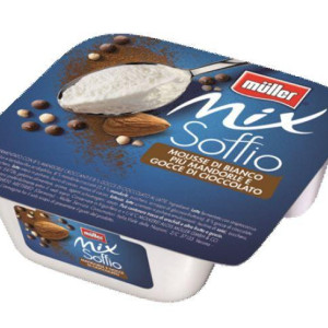 MIX SOFFIO MOUSSE BIANCO MANDORLE E GOCCE CIOCC. 120 GR